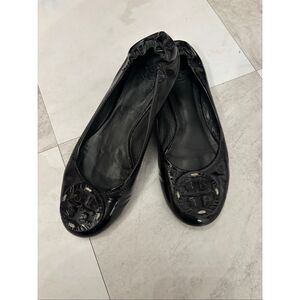 Tory Burch Black Patent Leather Flats Women’s ~6 Well-Loved Authentic